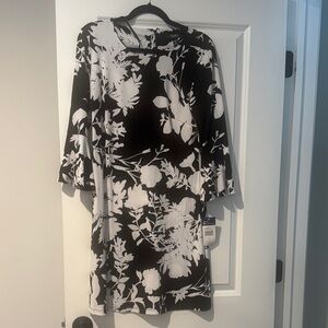 Chaps Monochrome Floral Dress